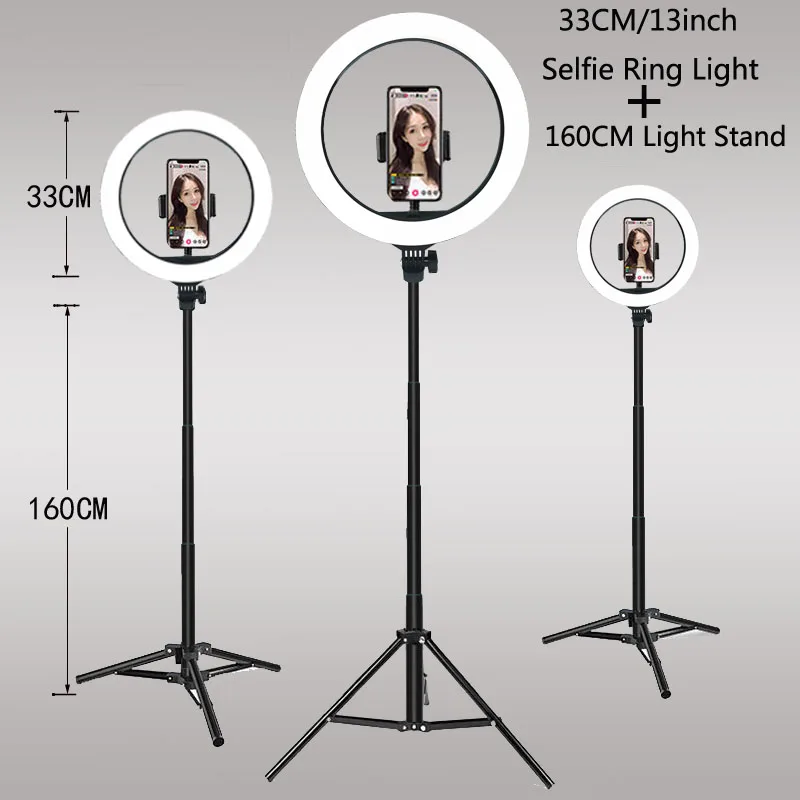 Sc420b840bcd84e45b86c0868ed31fba7F.webp 26 33CM Video Lights Dimmable Light Selfie LED Ring Light USB Ring Lighting Lamp With Tripod Stand To Make Youtube Ringlight - Image 1