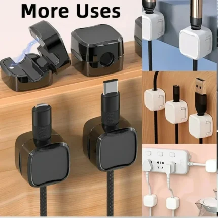 36/16/8/4/1PCS Magnetic Cable Clips Cable Smooth Adjustable Cord Holder Under Desk Cable Management Wire Keeper Cable Organizer